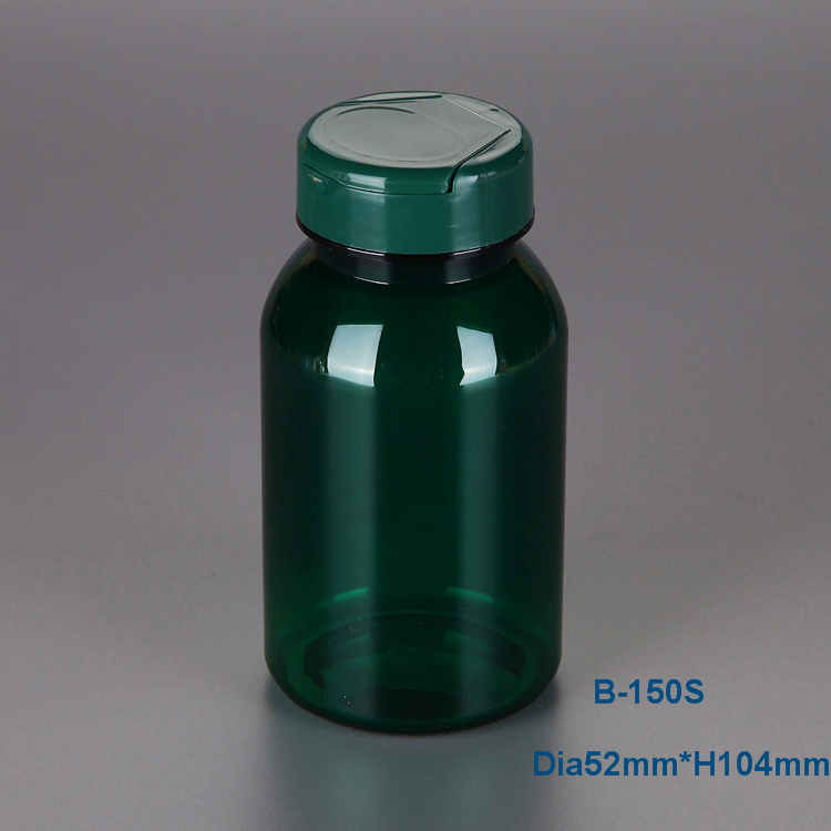 100ml circular blue PET health product plastic bottle