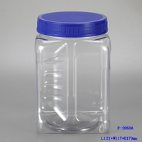 2068ml square food plastic bottle