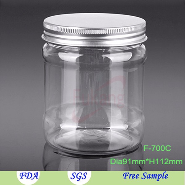 700ml circular transparent food plastic bottle