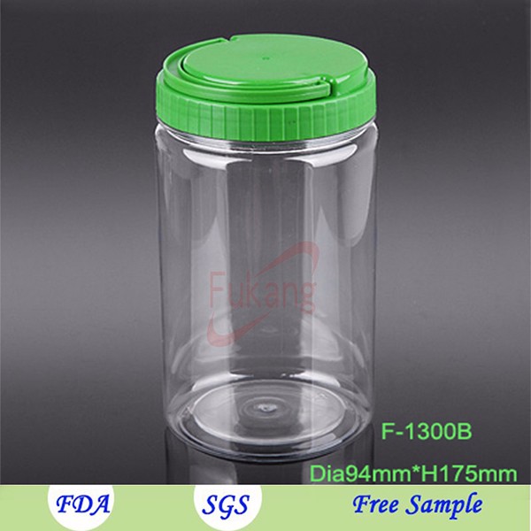 1.3L circular food grade plastic bottle