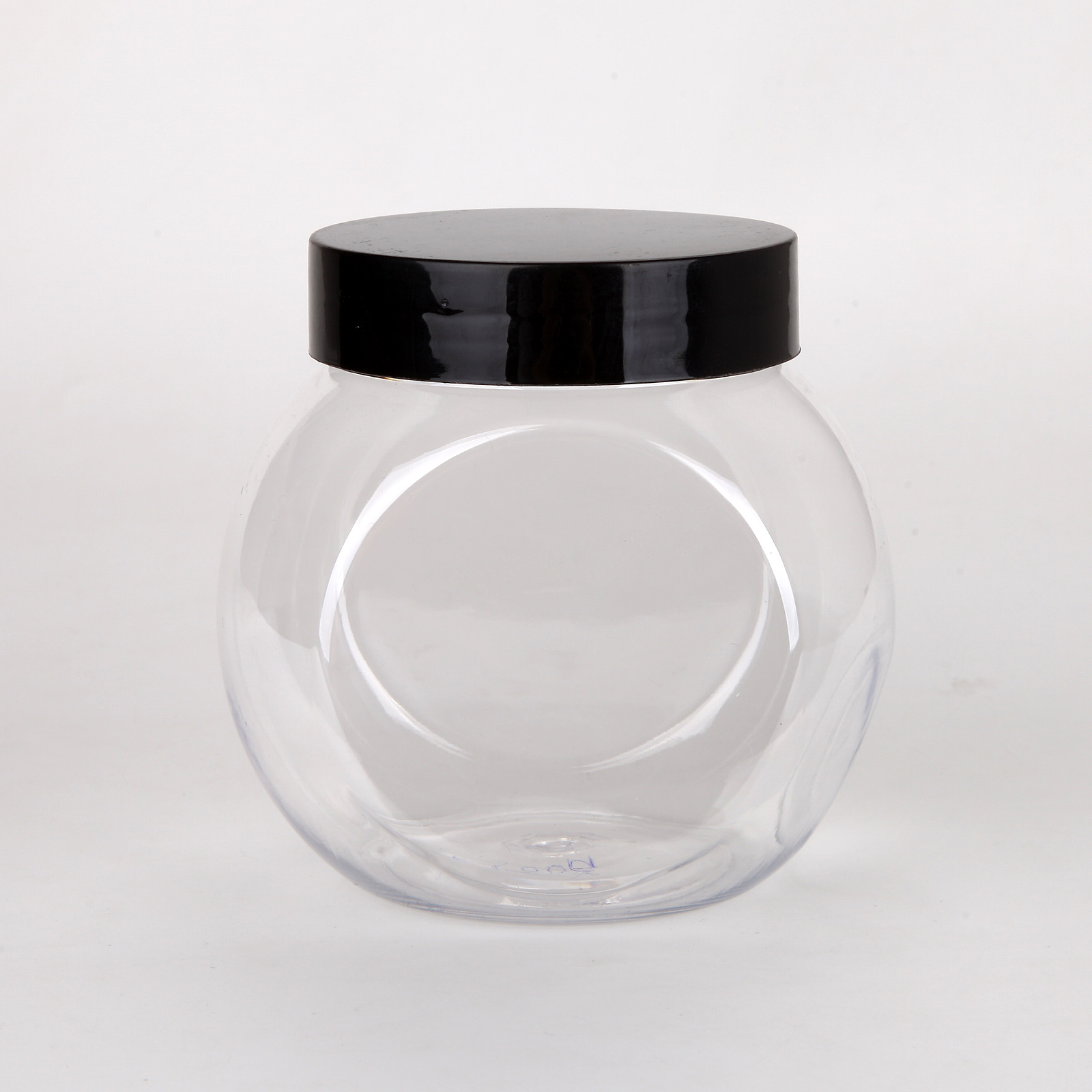 food grade 500ml clear PET round ball shape candy plastic jar