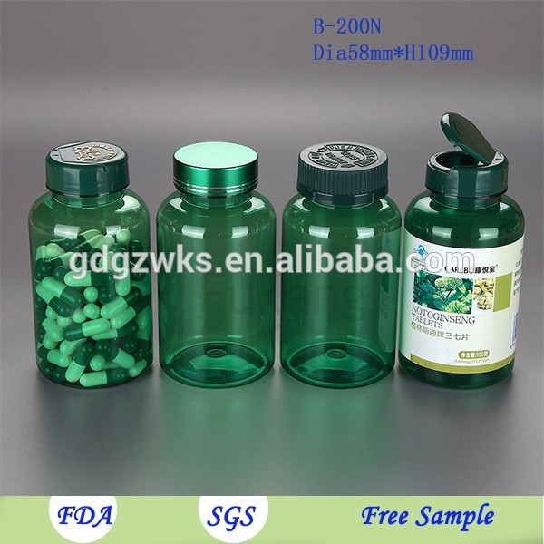 200cc Empty Pet Bottle for Food Supplement,200ml Plastic Capsule Container