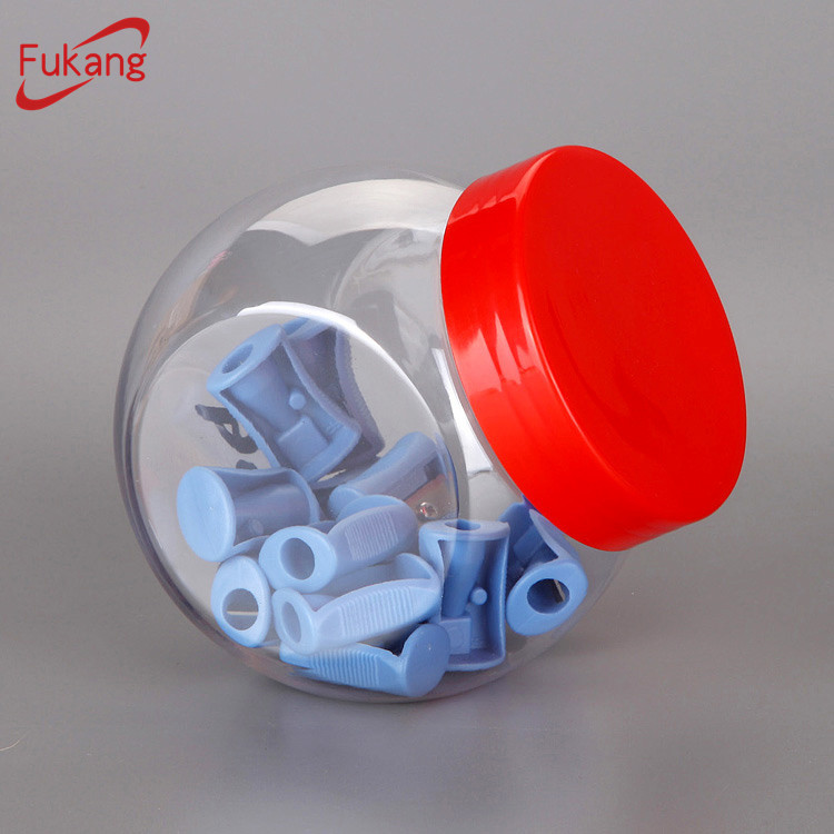 with tamper proof lids factory PET Clear Plastic Ball Shaped Candy Box bottle containers