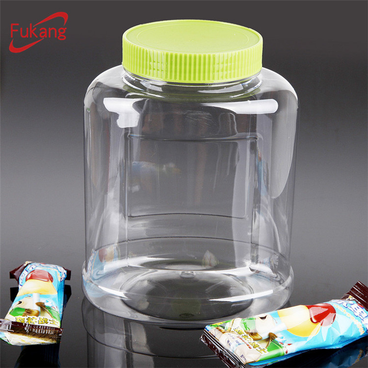 1 liter clear plastic pickle containers, square airless plastic snack jars, large plastic food packaging wholesale China