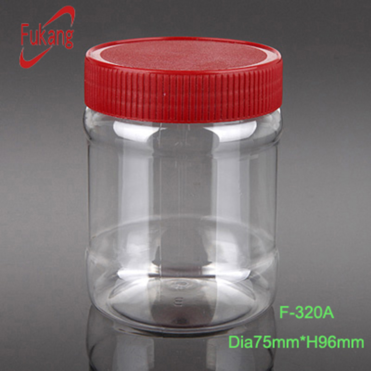 320ml packing bottle, clear cylinder plastic jars for ice cream, industrial plastic container manufacturer wholesale