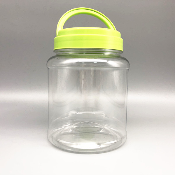 Wholesales Clear Empty plastic bottle jar with handle lid