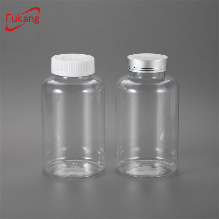 300cc Clear Pet Vitamin Bottle, Plastic Bottle for Health Food Supplement Capsules