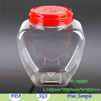 1500ml heart-shaped food plastic bottle