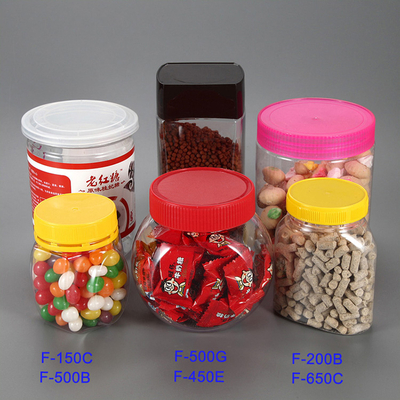 small empty plastic wedding candy box,PET plastic jelly bean candy packaging jar with tamper proof cap