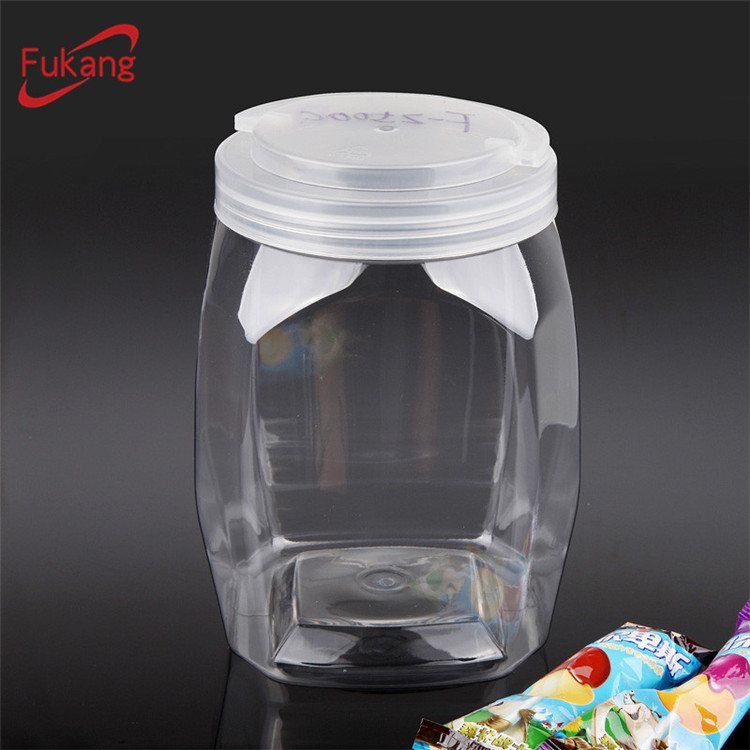 PET Food Tub,Large Clear Plastic Food Container with Handle Lid
