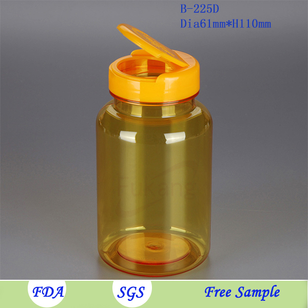 250ml circular food grade health product plastic bottle