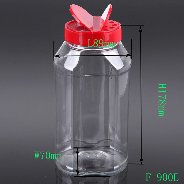 Food grade 900cc spice plastic bottle for paper