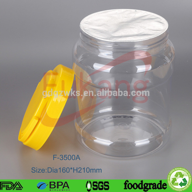 3500ml circular food plastic bottle