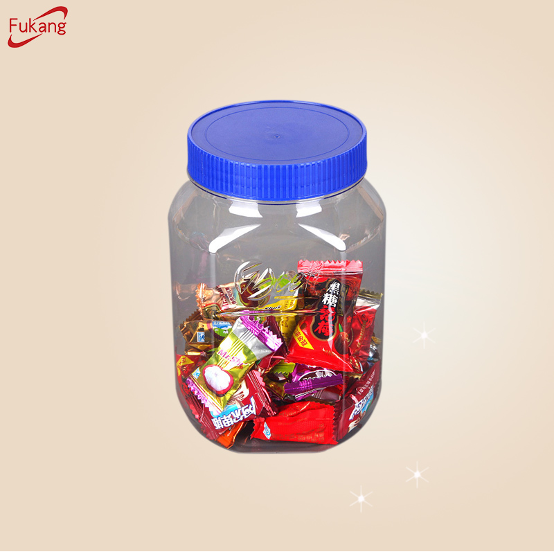1300ml large capacity plastic cookies container PET Candy jars