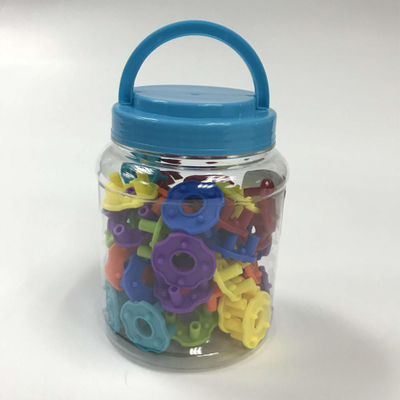 1L empty custom round PET plastic toys packaging bottle