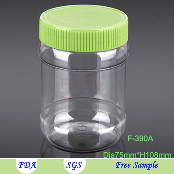 Hot selling peanut butter pet container pass SGS certificate 320ml bottle syrup use for PET container