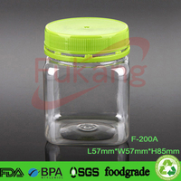 200ml square food grade plastic bottle