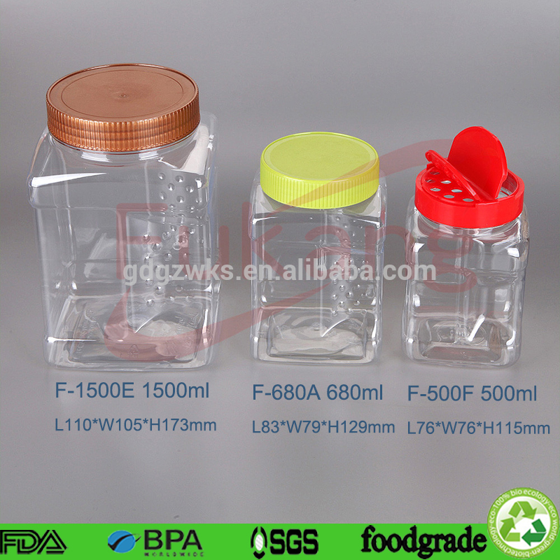 1500ml square PET food grade plastic bottle
