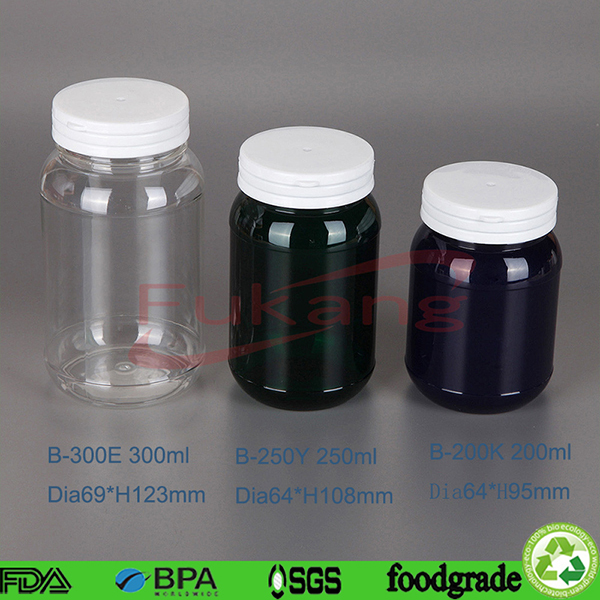 200ml PET transparent health product plastic bottle