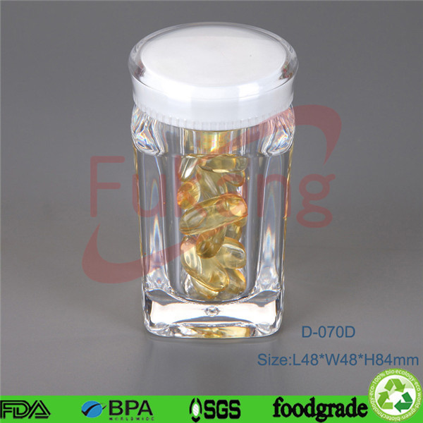 60ml circular capsule health product plastic bottle