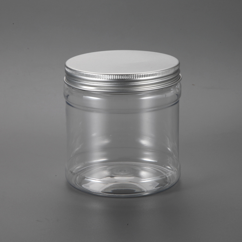 565ml Transparent Round plastic Jar Set With Screw Top Lid