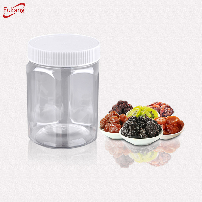 Transparent 850ml Large Capacity PET Bottle Plastic Jar