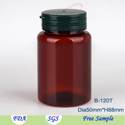 PET plastic pharmaceutical tablet bottle with tamper proof cap