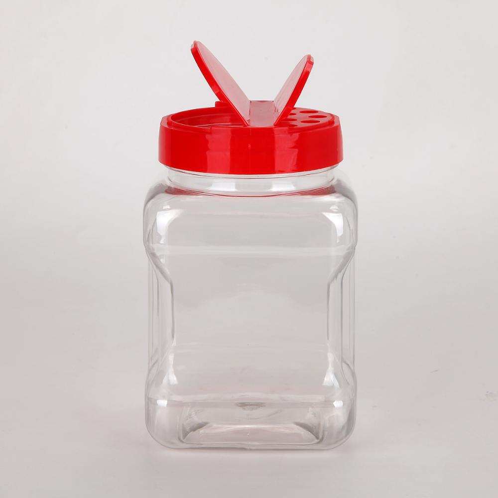wholesale 100cc clear plastic spice bottle with shaker lid plastic bottle packaging