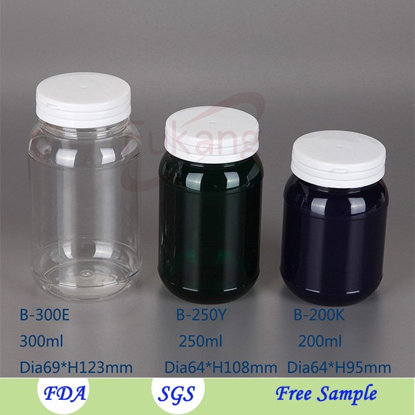 200ml circular food grade pharmaceutical plastic bottle