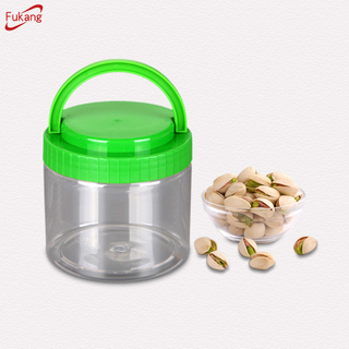 450ml clear PET plastic candy jar round plastic container with screw top lid