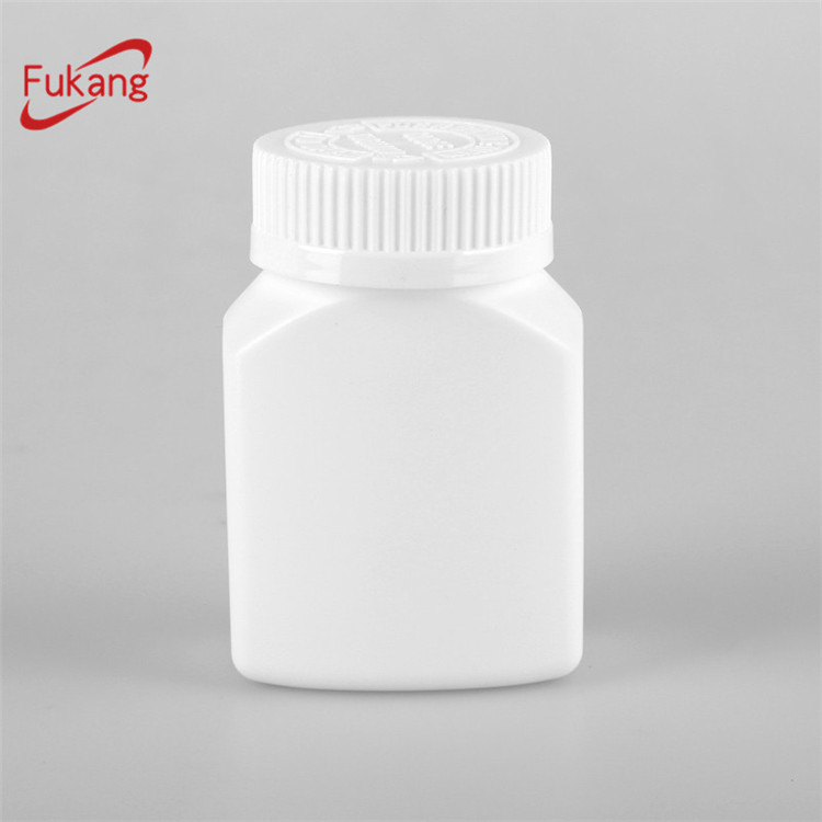 150cc medicine bottle, softgel pill hdpe plastic bottles, square vitamin health supplement storage bottles wholesale China