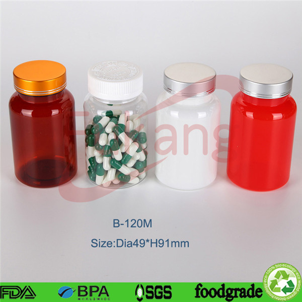 120cc Clear Round PET Plastic Pill Medicine Bottle For Kid With Child 