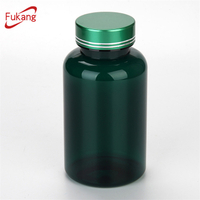 250cc 8oz straight round pills tablets pharmaceutical plastic PET bottle with lid, multivitamin softgel capsules PET packaging jar