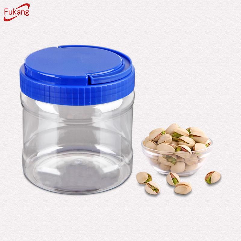 1.3 Liter wide-mouth food plastic jar bottle for packing candy, 44 oz PET material plastic cookies jar