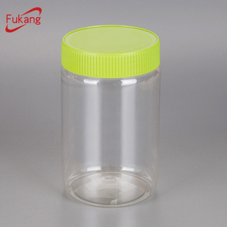 450ml Plastic PET Food Grade Clear Round Plastic Candy Sweet Jar