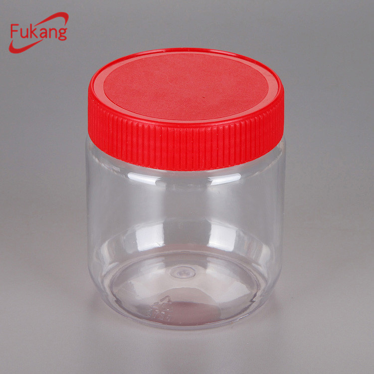 300ml circular transparent food plastic bottle