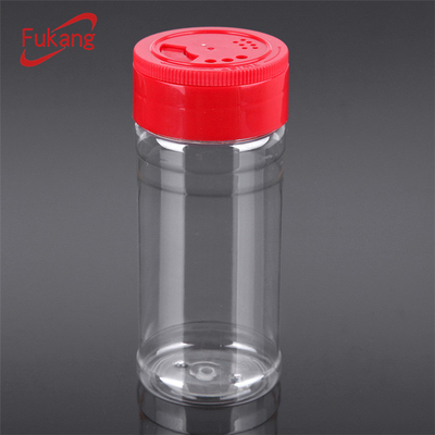 200cc Clear Plastic Spice Container with Sifting Lid, Transparent Bamboo Shape PET Pepper Bottle with Shaker Lid