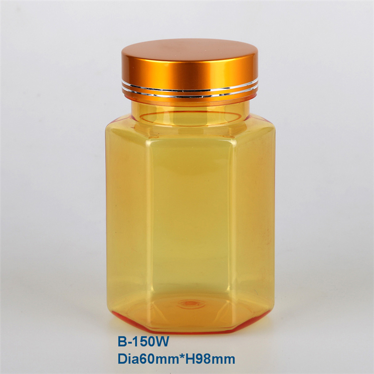 200cc empty clear plastic drug pill bottle PET container child proof cap Fukang Factory in Dongguan China