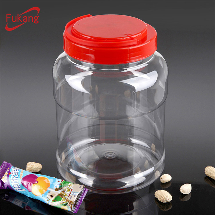 3500ml Transparent large Plastic Candy Jar with Handle Lid for Plastic Kids Toys Package