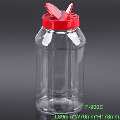 Wholesale clear PET plastic spice salt jar
