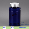 supplement bottle blue 250ml pet bottles with flip top cap for softgel