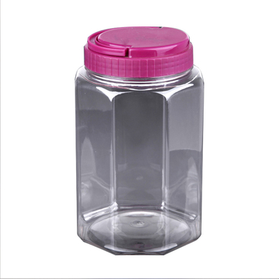 1300ml food grade clear octagon plastic pet bottle with cap, plastic jars for candy nut gift wholesale made in China supplier