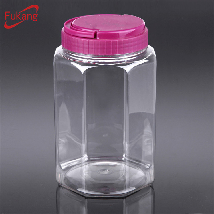 850cc clear plastic food packaging ODM/OEM plastic candle jars with cap, airless plastic nuts bottle making factory