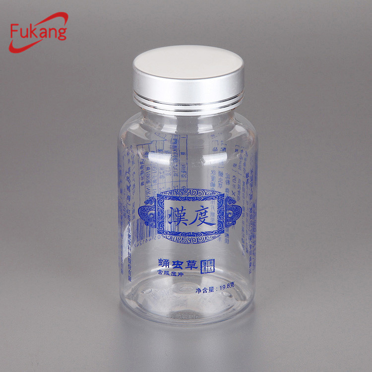150ml clear green dispensing container, plastic organic supplement bottle, cylinder plastic vitamins tablets bottle manufacturer