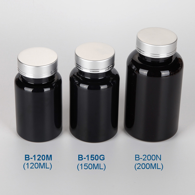 200 cc dark amber PET pill packer bottle with 38-400 neck finish