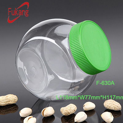 Free sample 1000ml round shape and wide mouth PET plastic candy jar factory wholesale