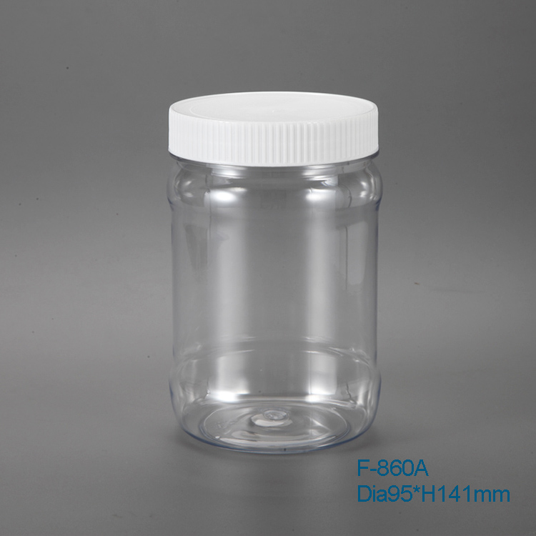 Wholesale cheap food grade clear PET plastic jar with screw cap for food