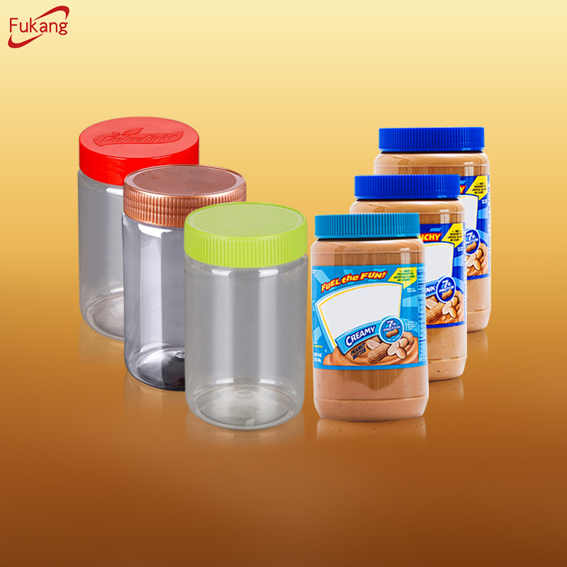 Eco-friendly custom size plastic jar PET food packaging bottle
