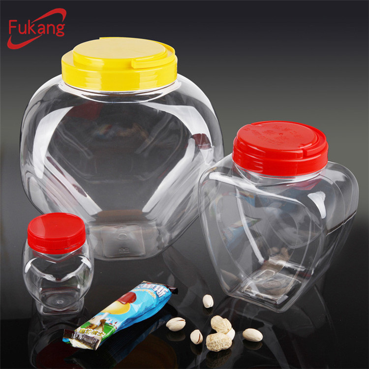 1.5L clear PET plastic food/candy plastic jar wholesale