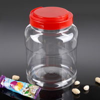 Large Size 3.5L Clear PET Plastic Jar with Handle Lid